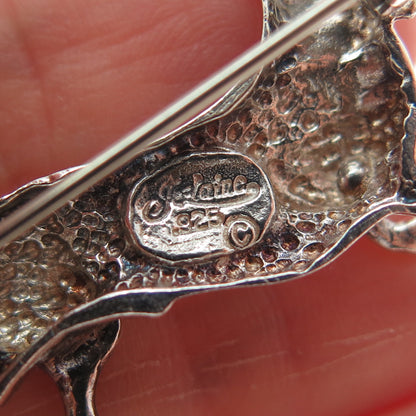 JEZLAINE 925 Sterling Silver Vintage Dachshund Dog Pin Brooch