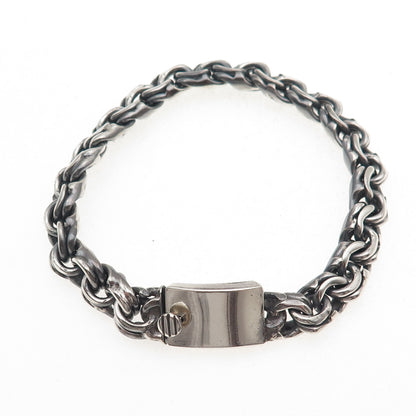 Trejo 925 Sterling Silver Vintage Mexico Oxidized Bismark Link Bracelet 7"