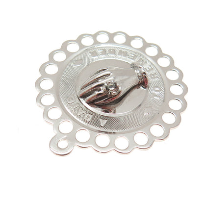 925 Sterling Vintage Rhinestone "A Date to Remember" Engagement Ring Pendant