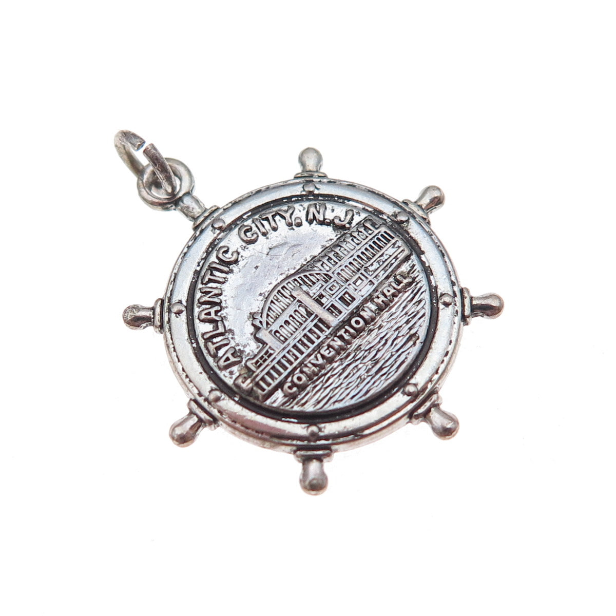 French & Franklin Sterling Silver Antique Atlantic City Convention Hall Pendant