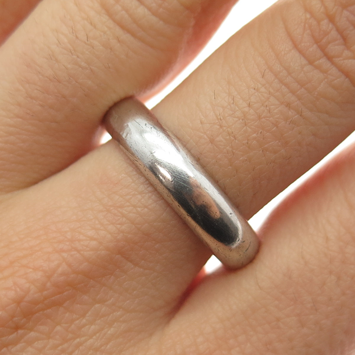 ROSS SIMONS 925 Sterling Silver Vintage Classic Wedding Band Ring Size 12