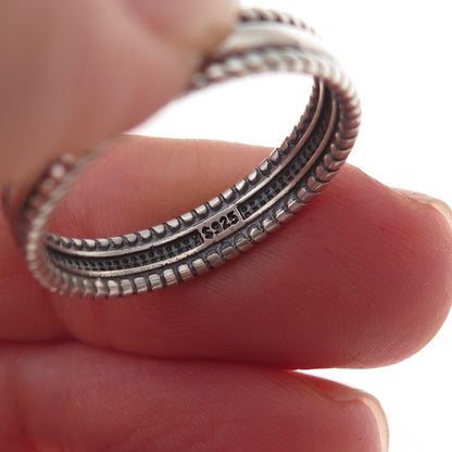 925 Sterling Silver Vintage Oxidized Band Ring Size 8