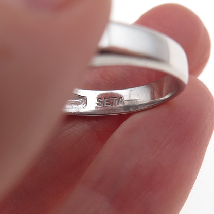 Seta 925 Sterling Silver Round-Cut C Z Engagement Ring Size 9.25