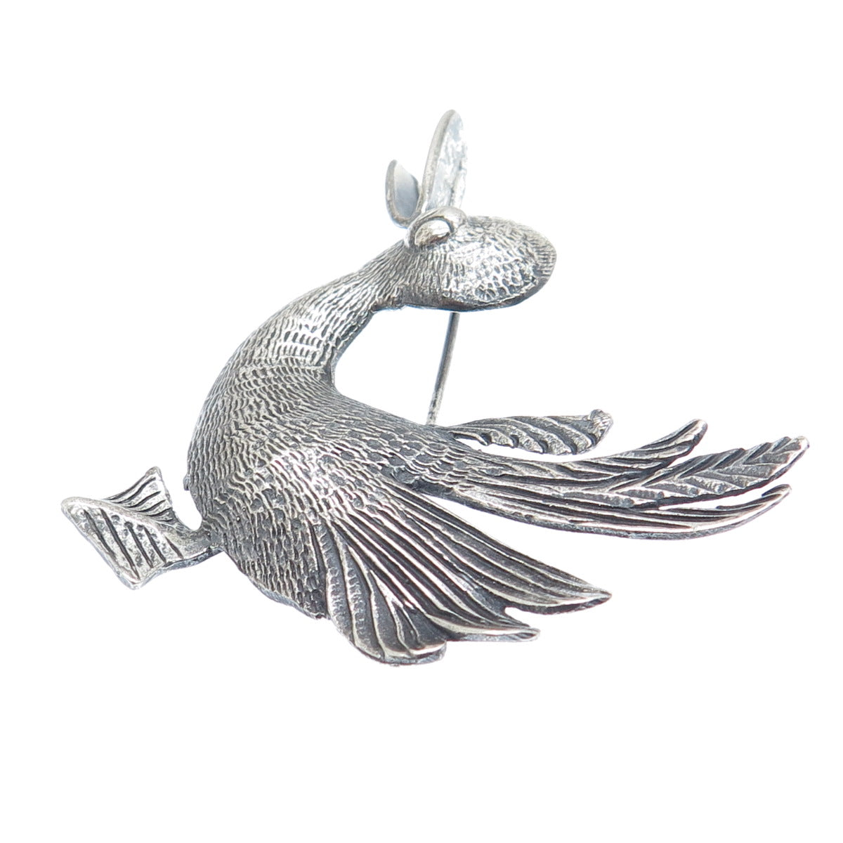 BROOKRAFT 925 Sterling Silver Vintage Duck Oxidized Pin Brooch