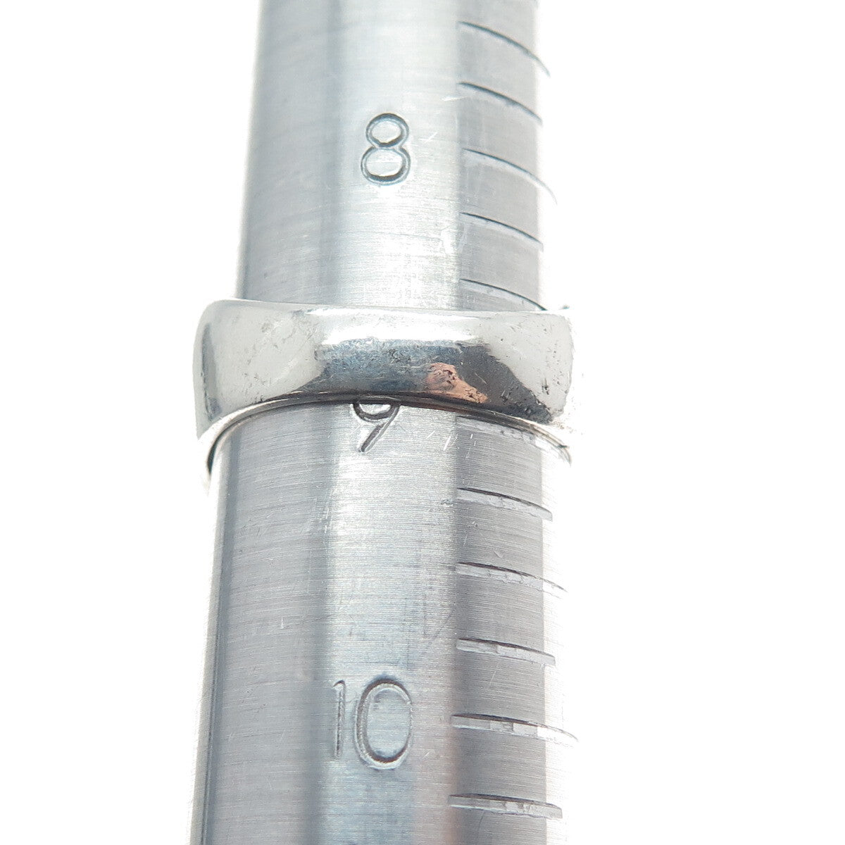 925 Sterling Silver Vintage Pear-Cut Shaped C Z Ribbed Modernist Ring Size 9