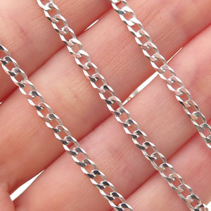 P. Lux 925 Sterling Silver Vintage Italy Curb Chain Necklace 20"