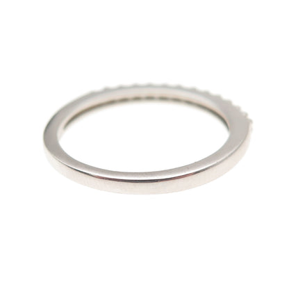 JH Young Sterling Silver Round-Cut C Z Half Eternity Stackable Band Ring Size 7