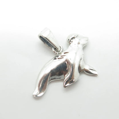 925 Sterling Silver Vintage Sea Seal Charm Pendant