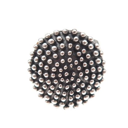 Sidney Evan 925 Sterling Silver Vintage Modernist Dotted Oxidized Ring Size 7.25