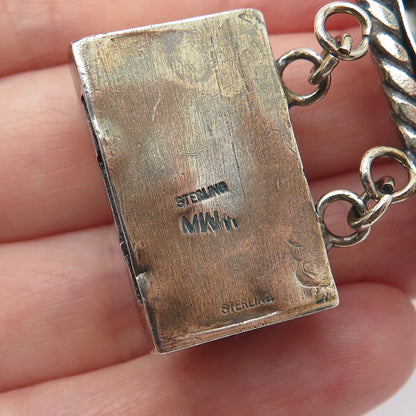 MWS Mark Wasserman Samara 925 Sterling Vintage Modernist Oxidized Bracelet 6.75"