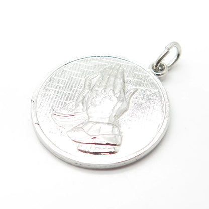 925 Sterling Silver Vintage Forstner Hands in Prayer Pendant