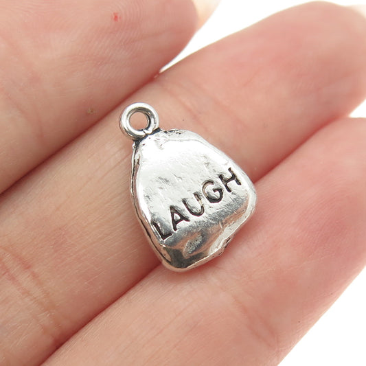 DAWN 925 Sterling Silver Vintage "Laugh" Charm Pendant