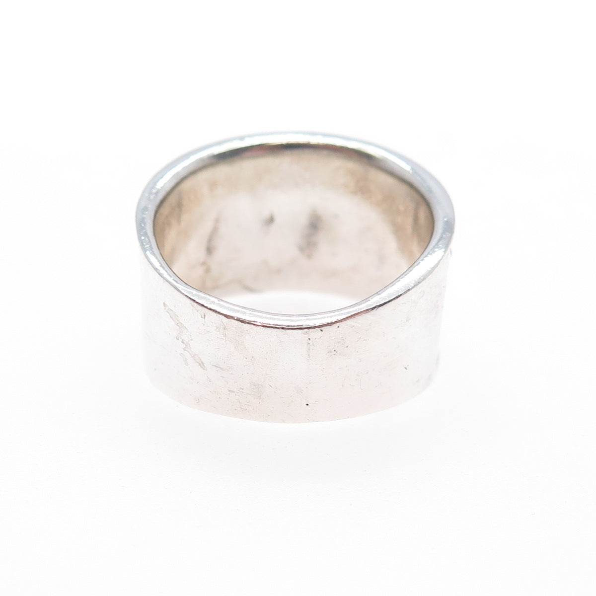 925 Sterling Silver Vintage Modernist Oxidized Biker Ring Size 7.75