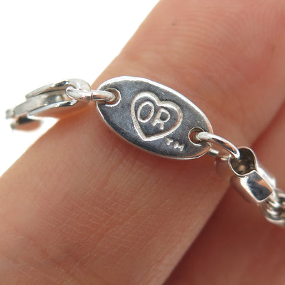 Oroamerica 925 Sterling Silver 14K Gold Vintage Twisted Rope Link Bracelet 7.25"