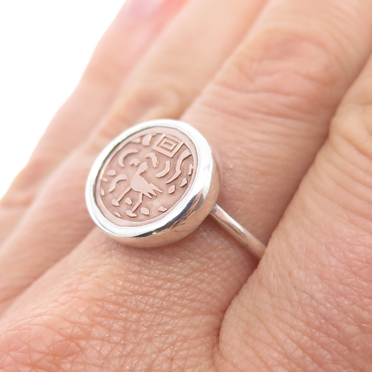 ED LEVIN 14K Gold 925 Sterling Silver Vintage Ancient Coin Ring Size 8.5