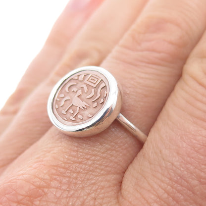 ED LEVIN 14K Gold 925 Sterling Silver Vintage Ancient Coin Ring Size 8.5