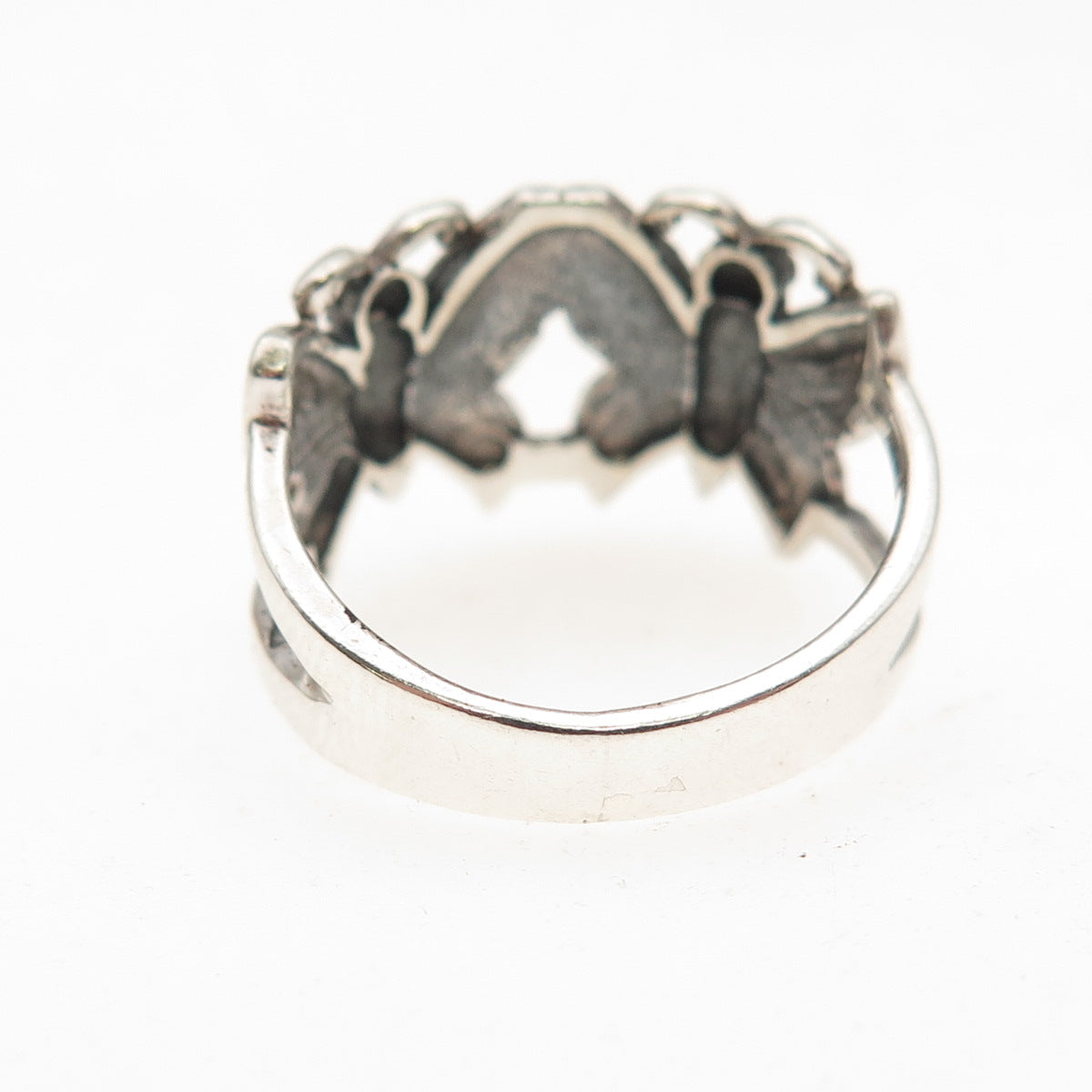 925 Sterling Silver Vintage Butterfly Oxidized Ring Size 6
