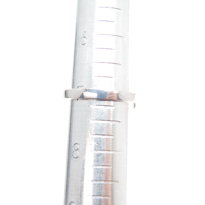 925 Sterling Silver Optic Fiber Cat's Eye & C Z Flower Ring Size 7.25