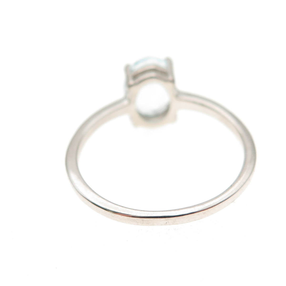 Dazzlers 925 Sterling Silver Real Oval-Cut Blue Topaz Ring Size 6