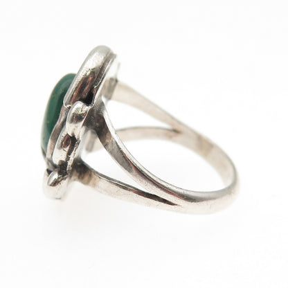 Old Pawn 925 Sterling Silver Vintage Royston Turquoise Oxidized Ring Size 7.25