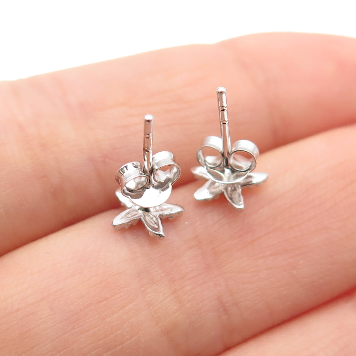 925 Sterling Silver Granulated Starfish Stud Earrings