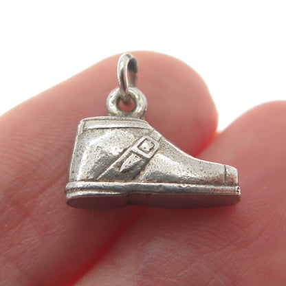 925 Sterling Silver Antique Art Deco Shoe Minimalist Charm Pendant