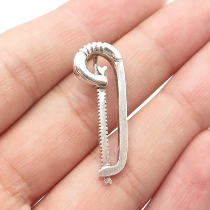 925 Sterling Silver Vintage Modernist Saw Slide Pendant