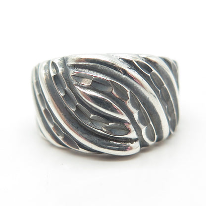 925 Sterling Silver Vintage Modernist Ring Size 6.75