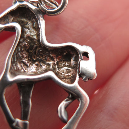 925 Sterling Silver Vintage Horse Oxidized Mini Charm Pendant