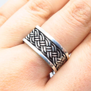 925 Sterling Silver Vintage Braided Band Ring Size 8.75
