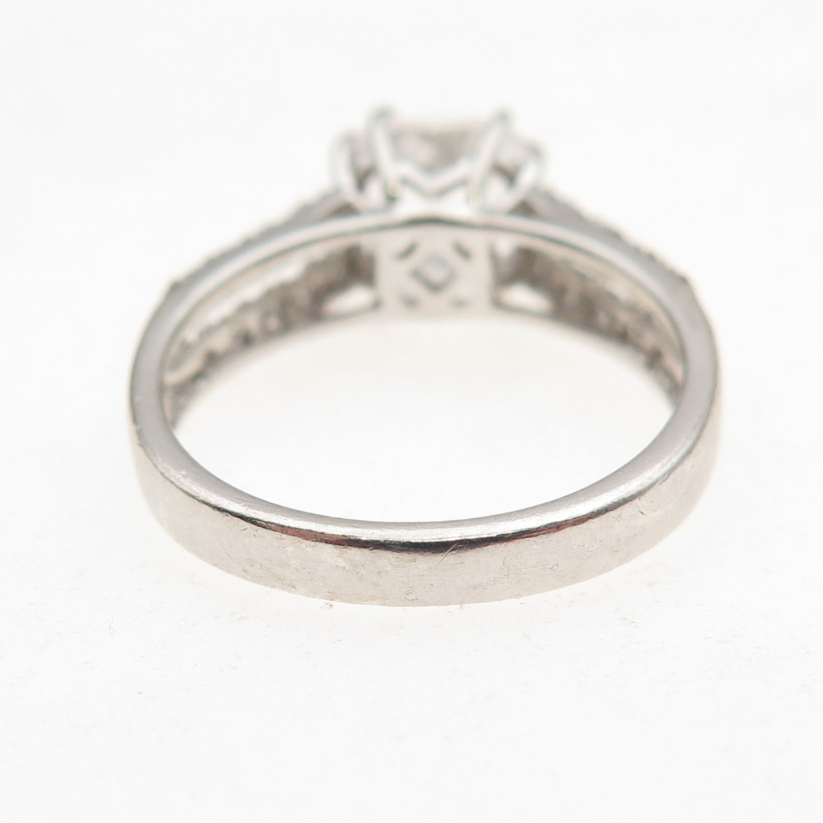 Michelle Albala 925 Sterling Silver Real White Topaz Engagement Ring Size 7.25