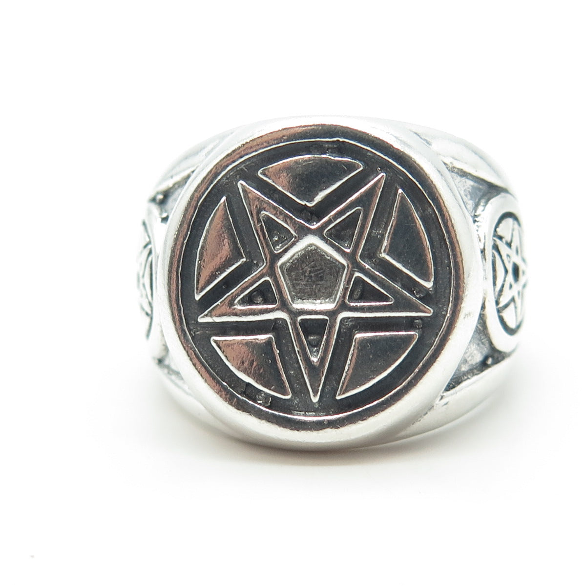 950 Silver Vintage Pentagram Star Ring Size 12.75