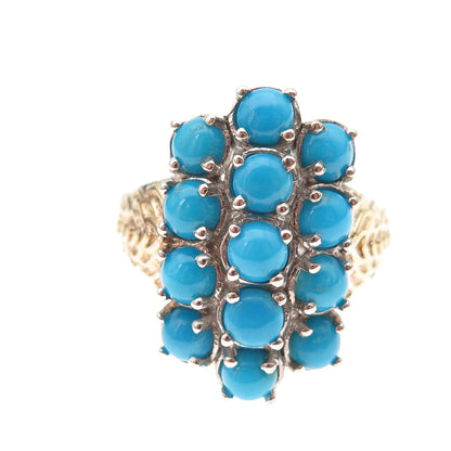 Chuck Clemency Sterling Silver 2-Tone Real Sleeping Beauty Turquoise Ring Size 8