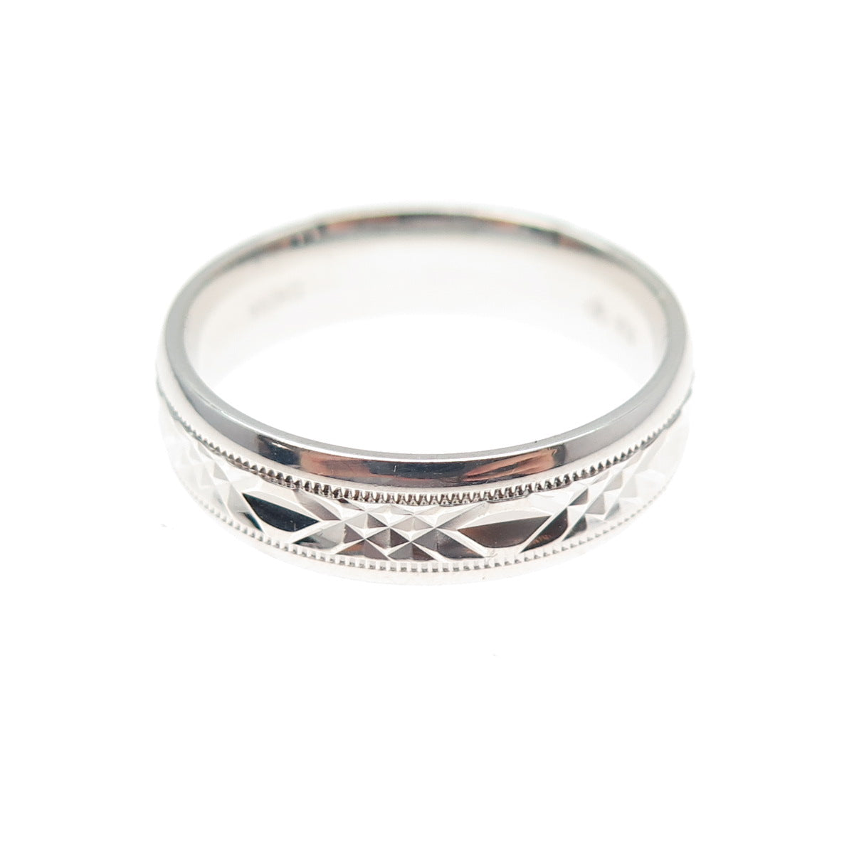 925 Sterling Silver Diamond-Cut Crisscross Band Ring Size 10.25