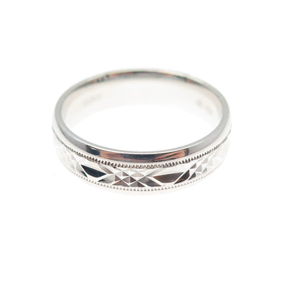 925 Sterling Silver Diamond-Cut Crisscross Band Ring Size 10.25