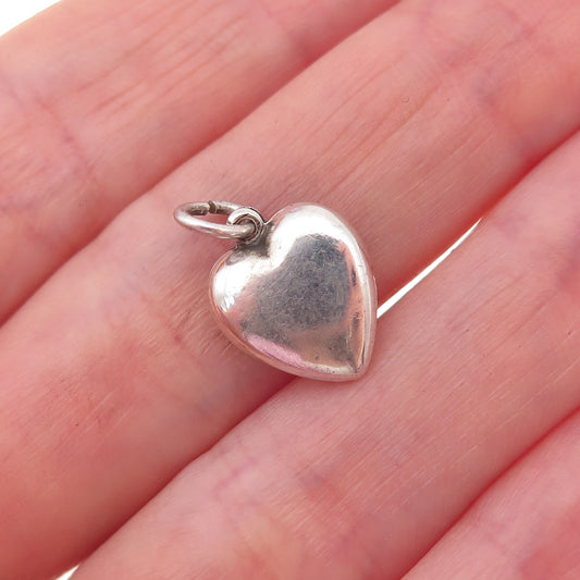 925 Sterling Silver Antique Art Deco Heart Chatelaine Charm Pendant