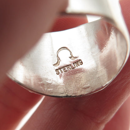 Alfred Joe Navajo Old Pawn Sterling Silver 3-Tone Vintage Tribal Ring Size 9.5