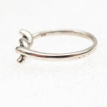 925 Sterling Silver Vintage Twisted Oxidized Ring Size 7