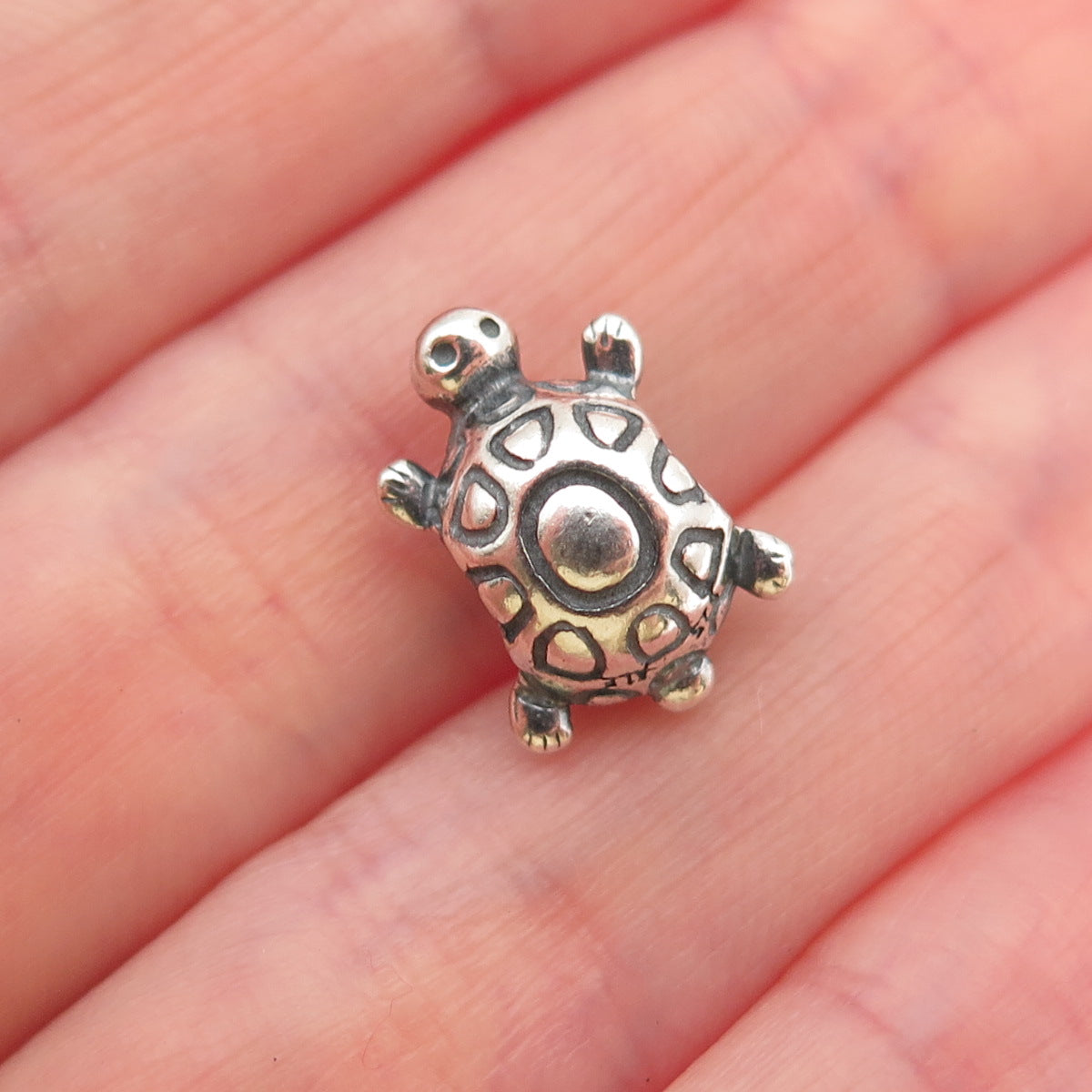 Pandora 925 Sterling Silver Turtle Slide Bead Charm