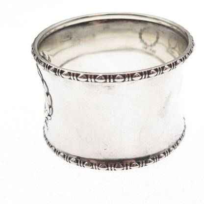 Gorham 925 Sterling Silver Antique Art Deco Engraved Monogram Napkin Ring B1546