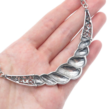 CAROLYN POLLACK 925 Sterling Silver Vintage Twisted Cable Chain Necklace 18-20"