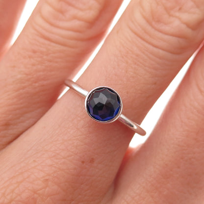Pandora 925 Sterling Silver Real Sapphire September Birthday Blooms Ring Size 6
