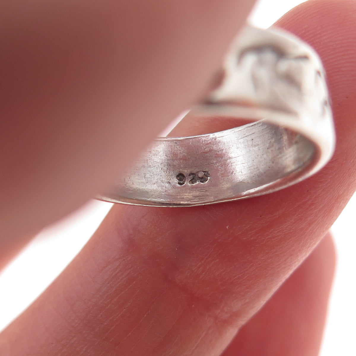 925 Sterling Silver Vintage Southwestern Kokopelli Oxidized Band Ring Size 5.75