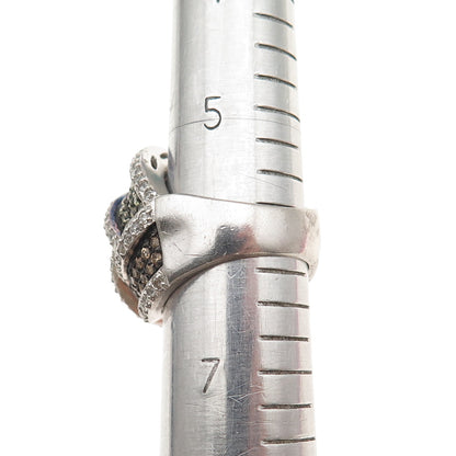 Jacmel Mauritius 925 Sterling Silver Round-Cut Multi-Color C Z Ring Size 6.25