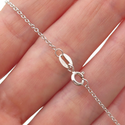 925 Sterling Silver Round-Cut C Z Club Key Cable Chain Necklace 18"