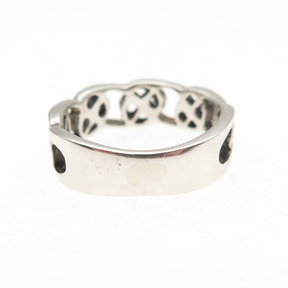 925 Sterling Silver Vintage Celtic Knot Oxidized Band Ring Size 6.25