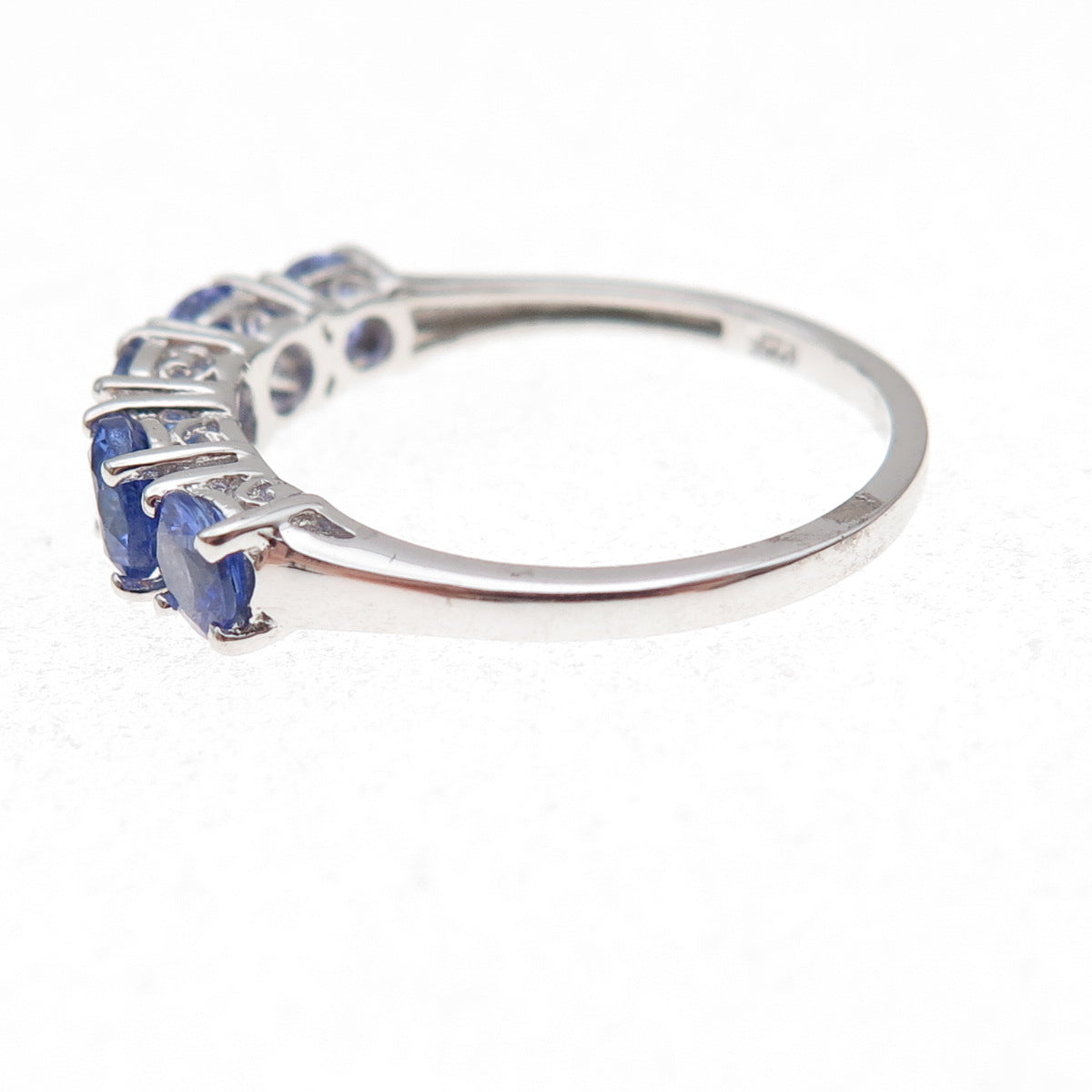 Chuck Clemency 925 Sterling Silver Real Round-Cut Tanzanite Ring Size 8.25