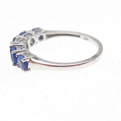 Chuck Clemency 925 Sterling Silver Real Round-Cut Tanzanite Ring Size 8.25