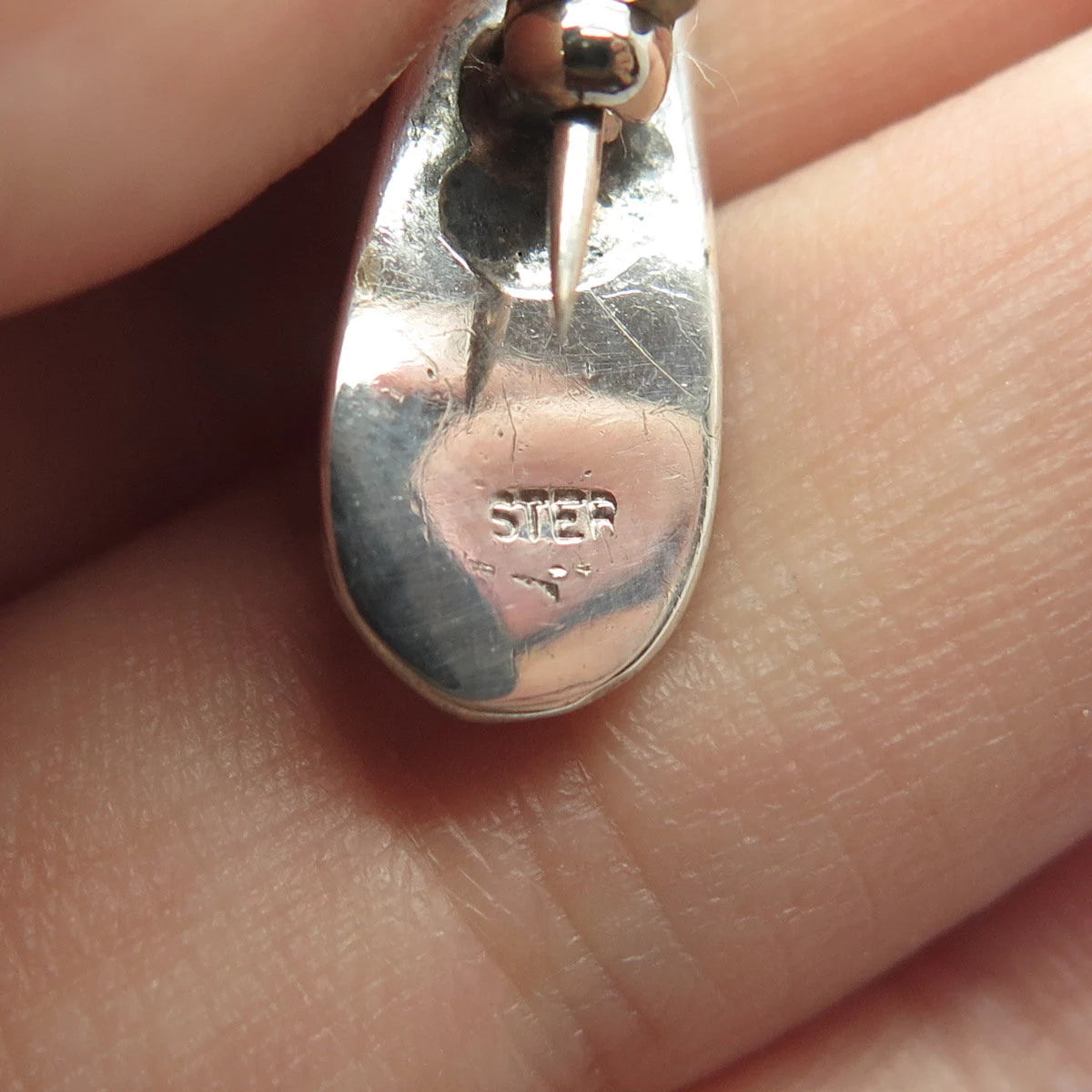 925 Sterling Silver Vintage Floral Spoon Pin Brooch