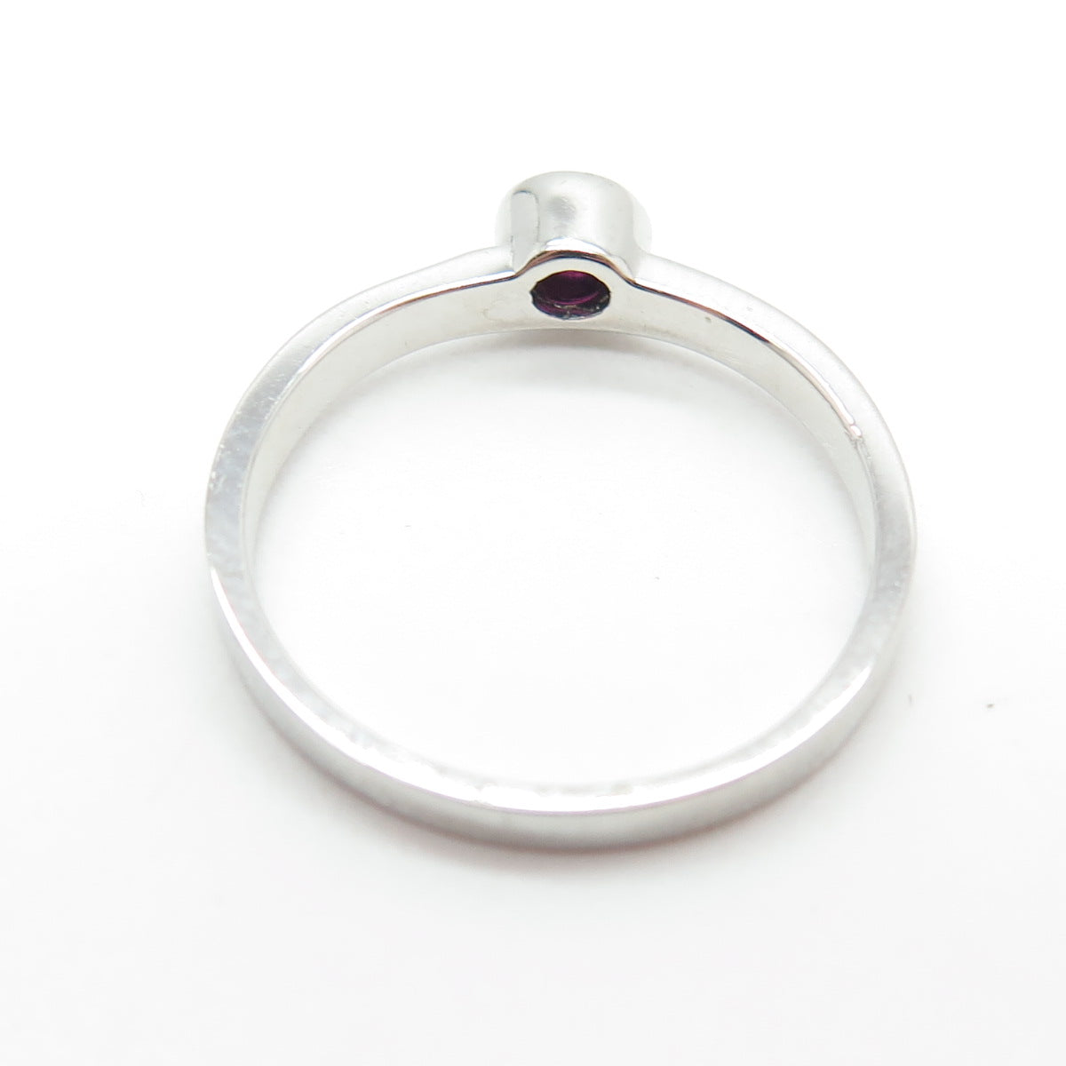 925 Sterling Silver Pink Round-Cut Shaped C Z Ring Size 7